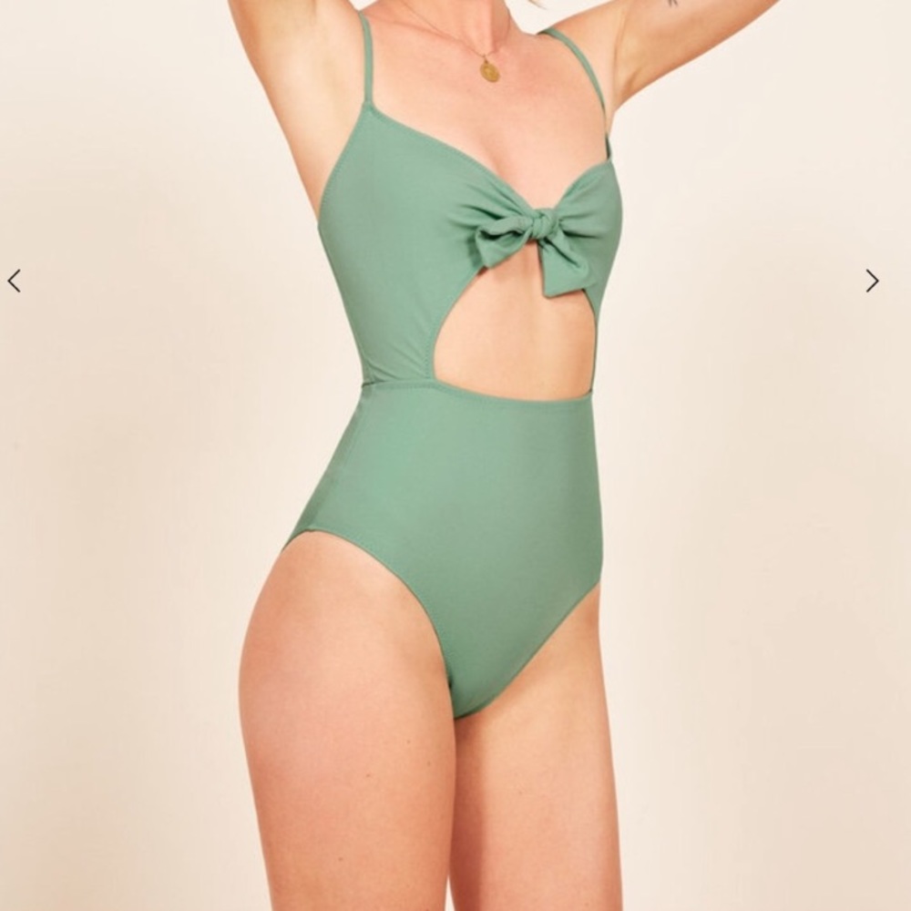 Reformation Tropicana One-Piece Swimsuit in Jade